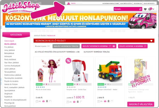 Bine ați venit în magazinul online JátékShop reînnoit!