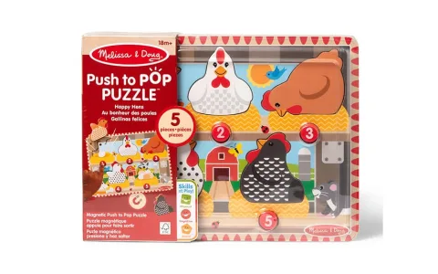 Melissa & Doug Puișori fericiți - Puzzle apăsați și săriți