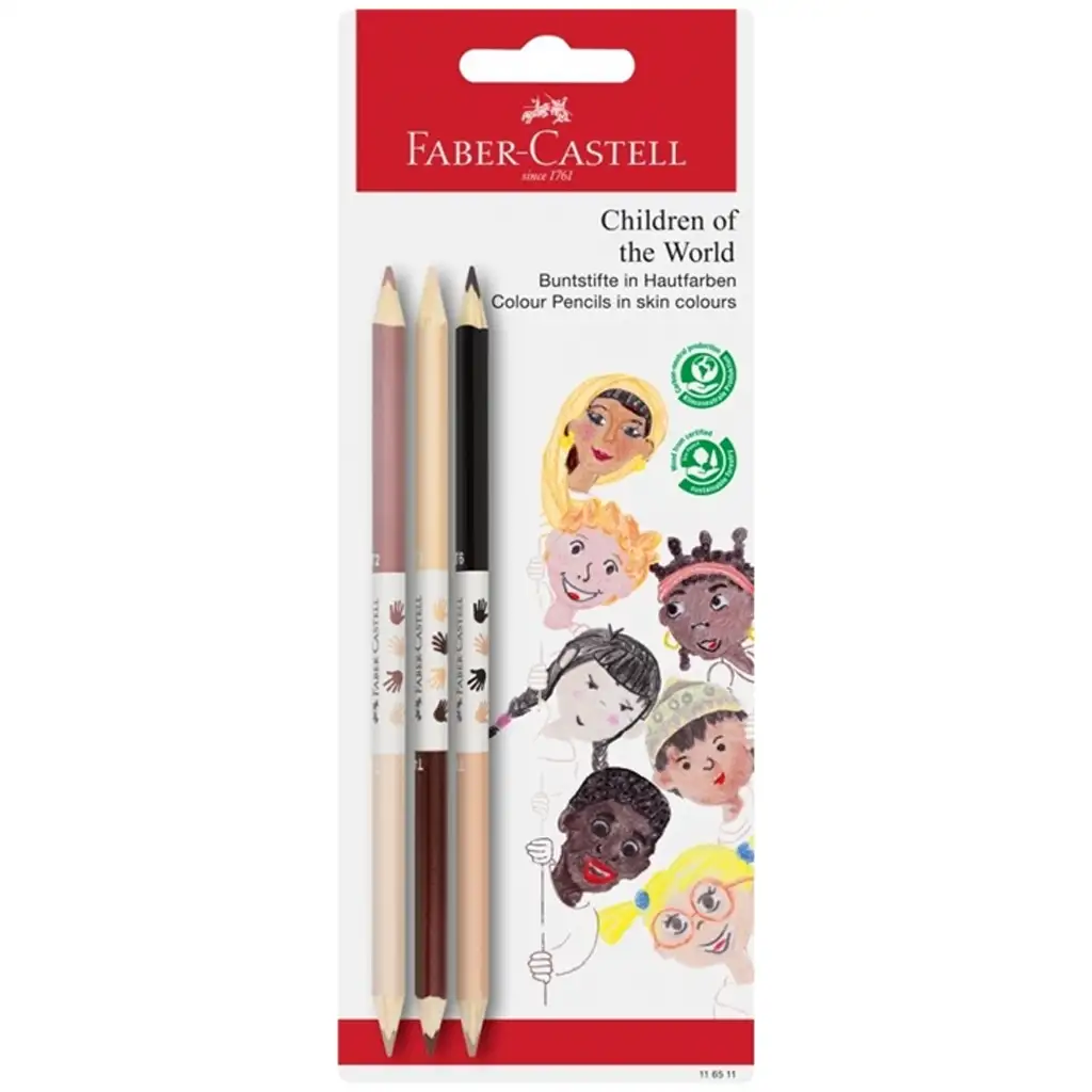Ați spus: Faber-Castell: Set de creioane colorate în culori de piele "Children of the World", set de 3 bucăți
