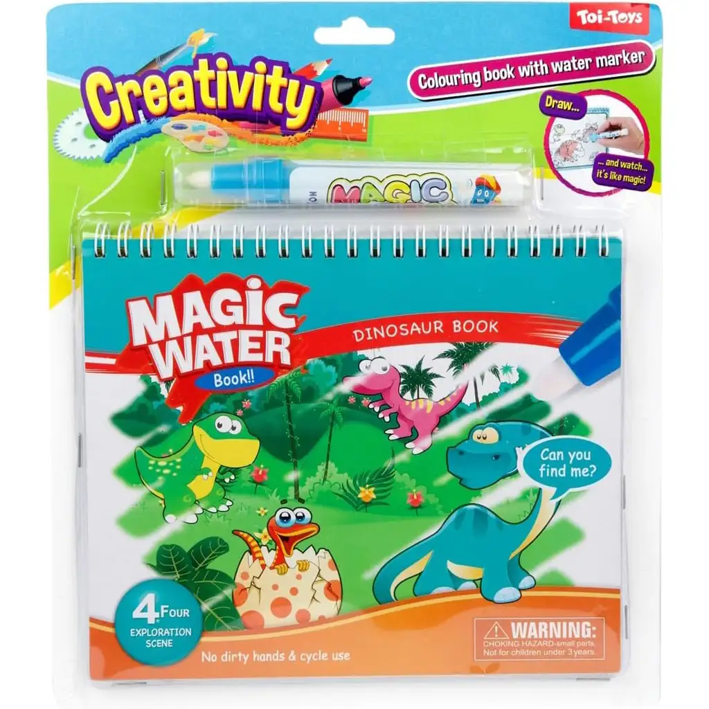 Caiet de activități care se colorează cu apă - Dinozauri