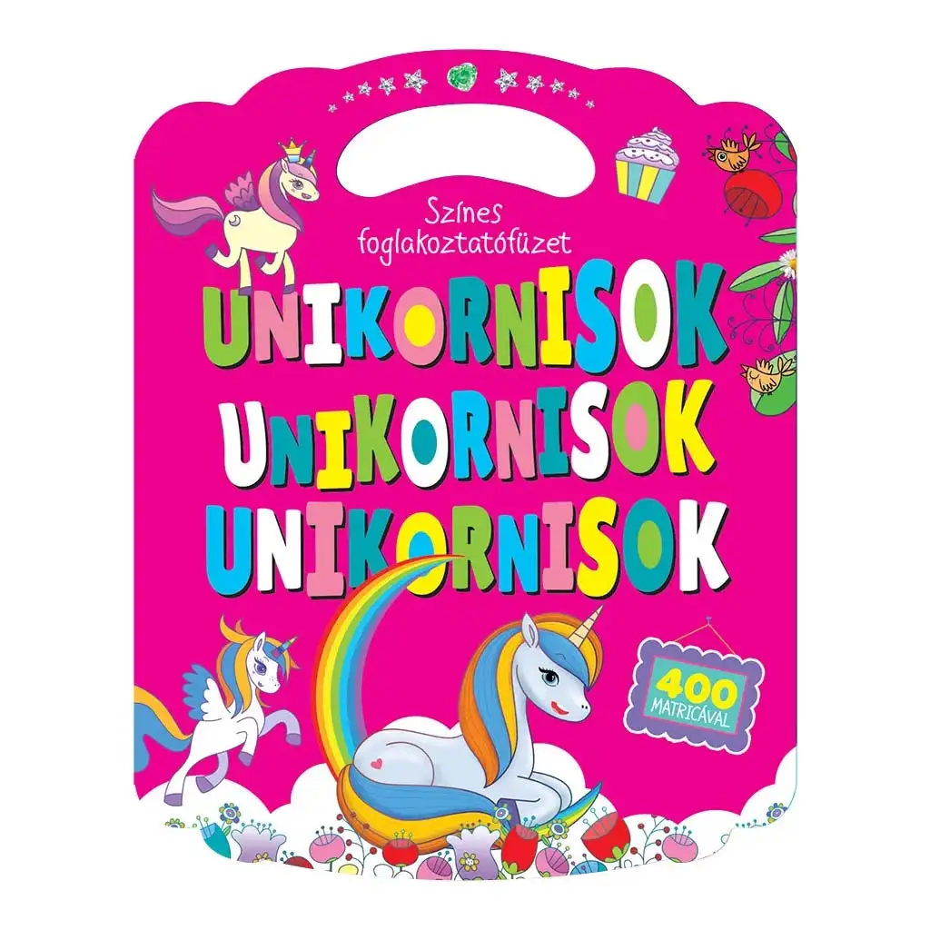 Carte de activități colorată cu unicorni