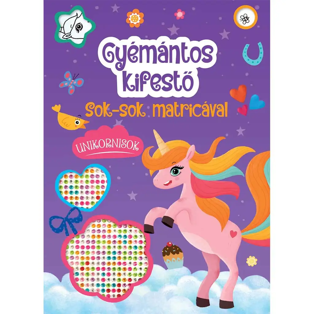 Carte de colorat cu diamante - Unicorni
