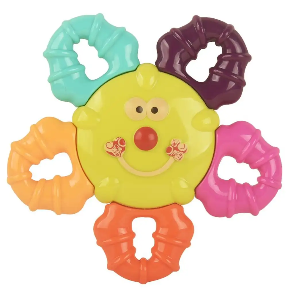 Colorat, vesel, 2 în 1, bebeluș masticator și zornăitor.