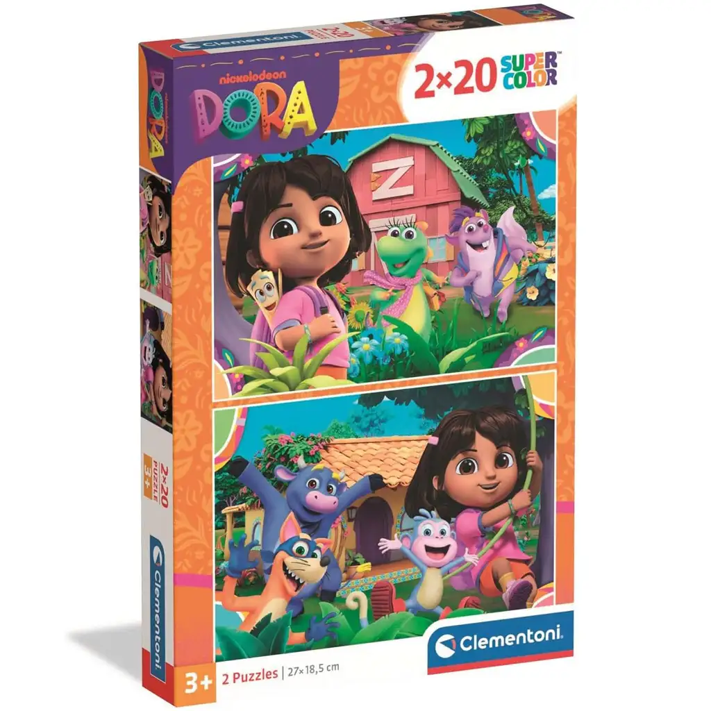 Dora Exploratoarea puzzle Supercolor 2x20 piese - Clementoni