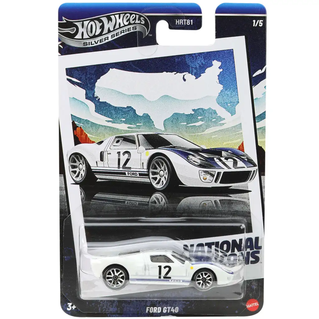 Hot Wheels: Mașinuță vintage Ford GT40 1/64 - Mattel