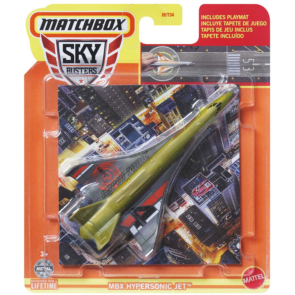 Matchbox Twin Boom Sky Busters Airplane Toy - Metal Parts, Portable Die-Cast Toy