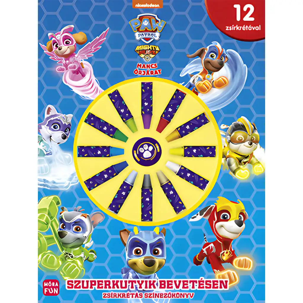 Móra: Patrula Cățelușilor - Puii puternici - Carte de colorat cu creioane cerate