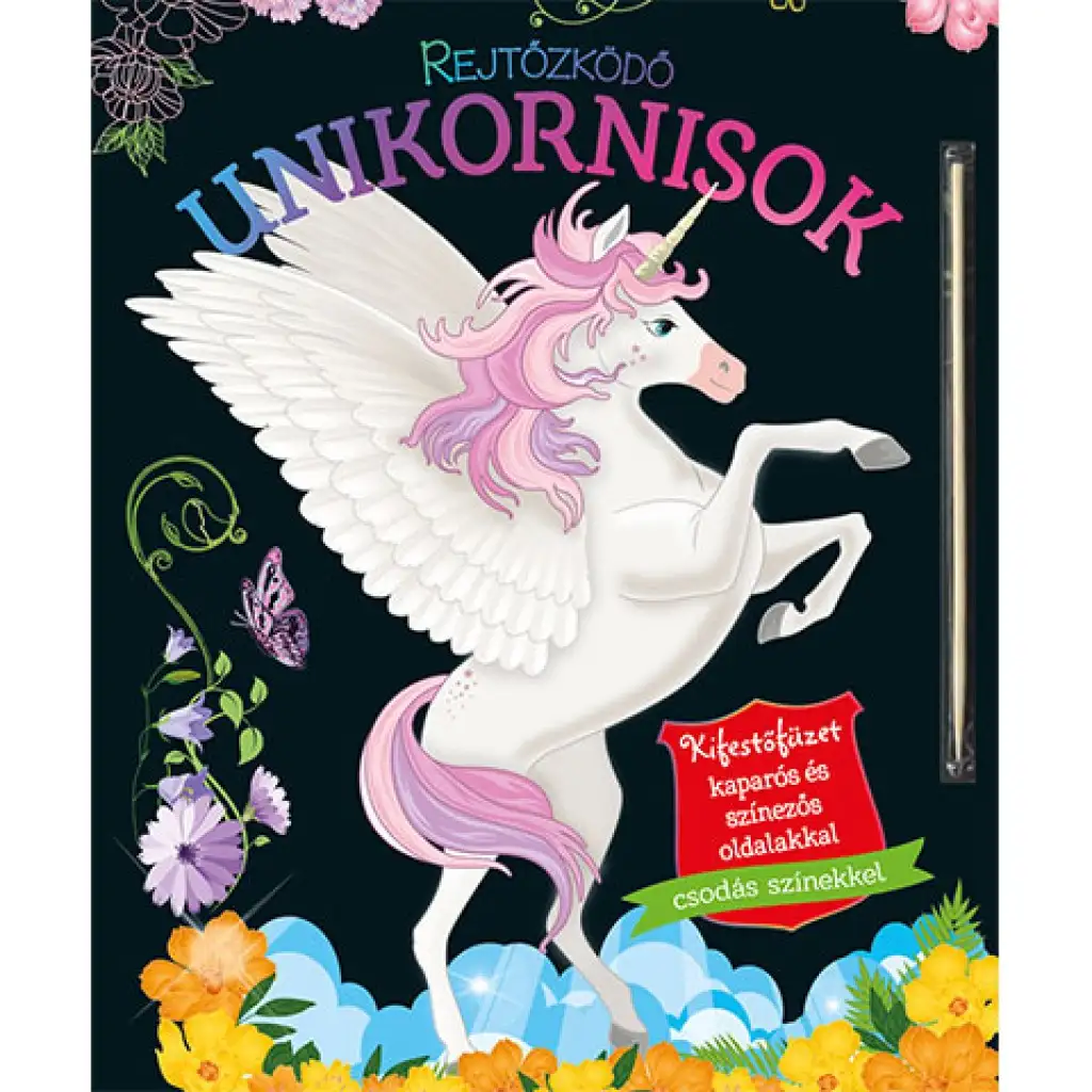 Unicorni ascunși - Carte de colorat cu pagini de zgâriat și colorat