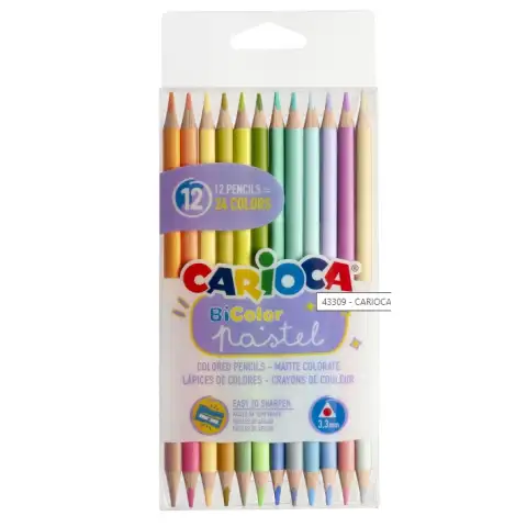 Bi-Color 12 bucăți culori pastel set creioane colorate două capete - Carioca