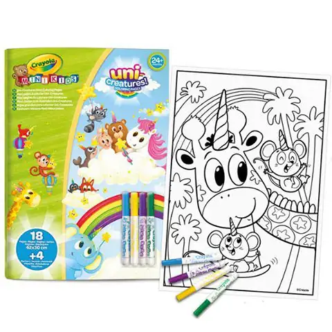 Crayola: Mini Kids maxi caiet de colorat și set marker - Animal Cornish