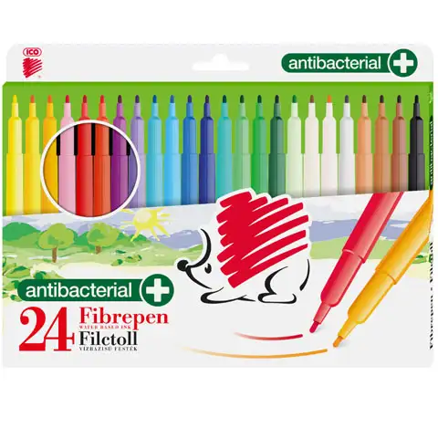 ICO: Antibacterial set marker colorat 24 bucăți