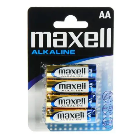 Maxell: Baterie de creion alcalină 1.5V AA LR6 4 bucăţi în pachet blister