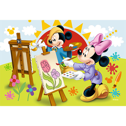 Mickey şi Minnie 54 bucăţi mini puzzle în 4 variante - Trefl