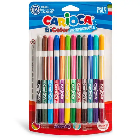 Set markere bicolore 12 bucăţi - Carioca