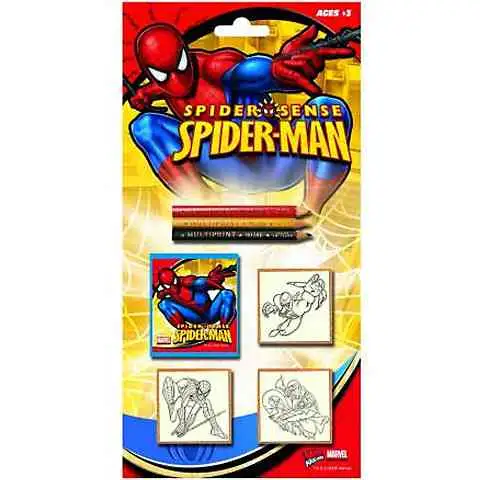 Spider-Man Set întipărire 3 piese cu creioane colorate