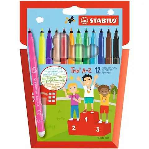 Stabilo: Trio A-Z set marker colorat 12 bucăți