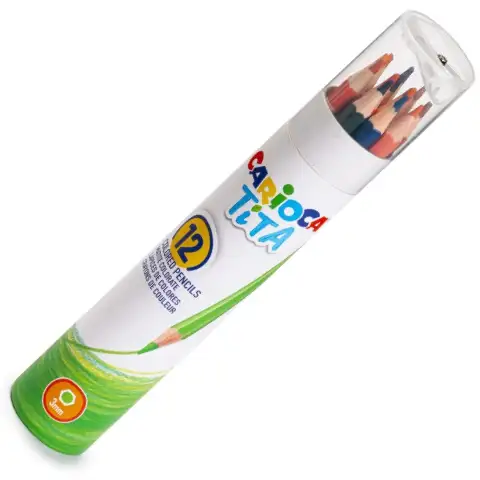 Tita 12 bucăți set creioane colorate în suport formă cilindrică - Carioca