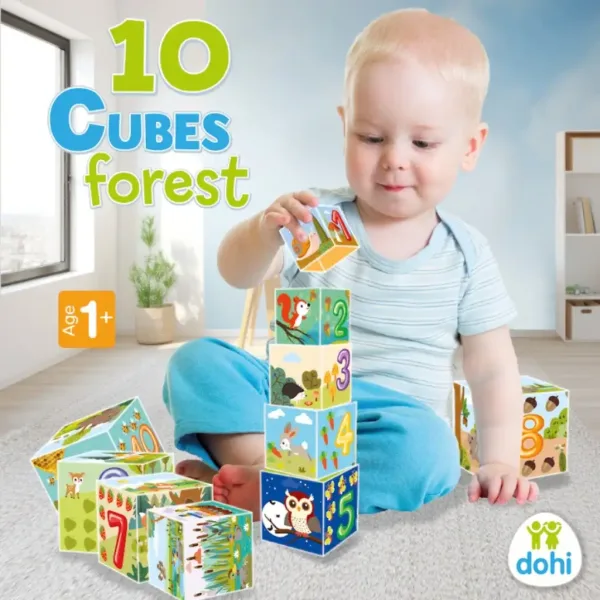 10 Cube Joc de asamblare cuburi - Pădure imaginea 2