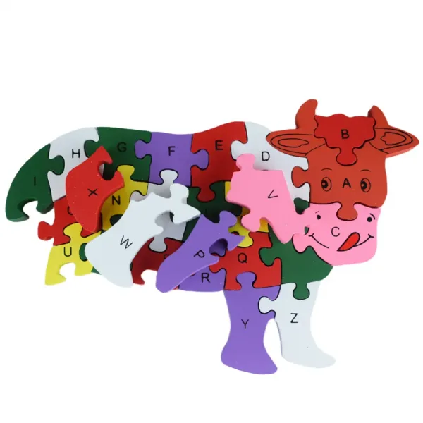 ABC - 123 vacă arbore puzzle educativ imaginea 2