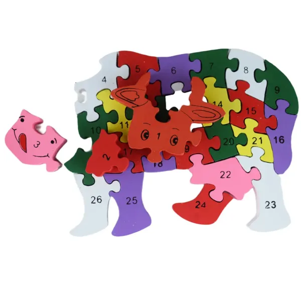 ABC - 123 vacă arbore puzzle educativ imaginea 4