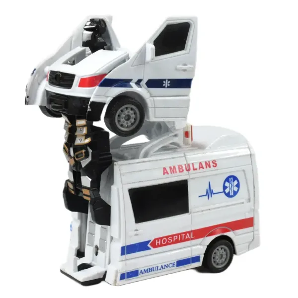 Ambulanță: Mașină de salvare transformabilă în robot, disponibilă în două variante, de 13 cm. imaginea 4