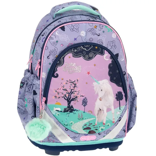 Ars Una: Ghiozdan anatomic/rucksack cu animale drăguțe, unicorn, 33x43x22cm imaginea 1