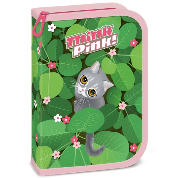 Ars Una: Penar tip portofel cu pisică Think Pink, echipat, 12,8x19,3x3,6 cm imaginea 1