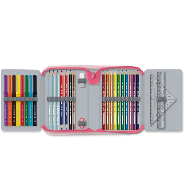 Ars Una: Penar tip portofel cu pisică Think Pink, echipat, 12,8x19,3x3,6 cm imaginea 2