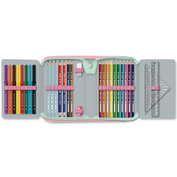 Ars Una: Petrecere de ceai cu animale drăguțe — penar pliabil căptușit cu pisici, 12,8x19,3x3,6 cm imaginea 2