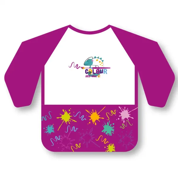 Ars Una: Șorț de pictură impermeabil cu mâneci lungi - Pink Splash imaginea 1