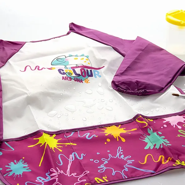 Ars Una: Șorț de pictură impermeabil cu mâneci lungi - Pink Splash imaginea 3