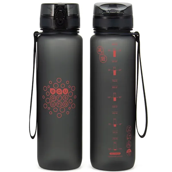 Ars Una: Sticlă motivațională Dark Gray fără BPA 1000ml imaginea 2