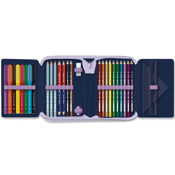Ars Una: penar pliabil capitonat cu model floral Navy Bloom, 12,8x19,3x3,6 cm imaginea 2