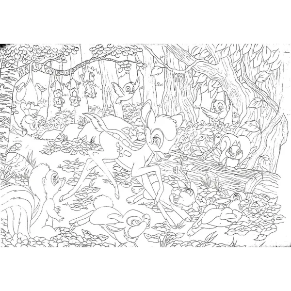 Bambi 2 în 1 puzzle cu 60 de piese și carte de colorat 50x35cm - Lisciani imaginea 3