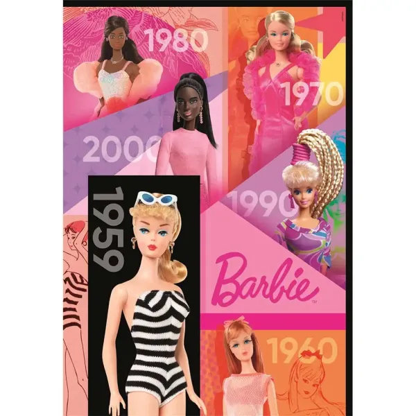 Barbie 65 ani puzzle Compact 1000 piese 50x70cm - Clementoni imaginea 2