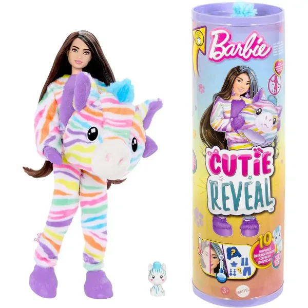Barbie: Cutie Reveal Păpușă Surpriză - Zebră - Mattel imaginea 2