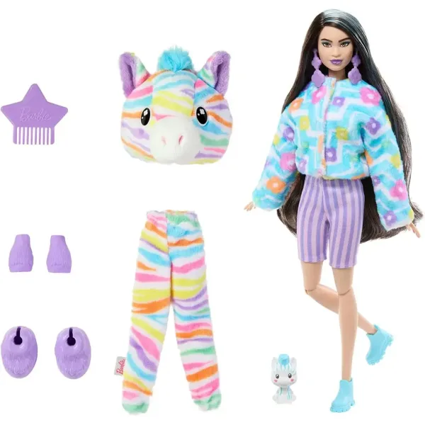 Barbie: Cutie Reveal Păpușă Surpriză - Zebră - Mattel imaginea 3