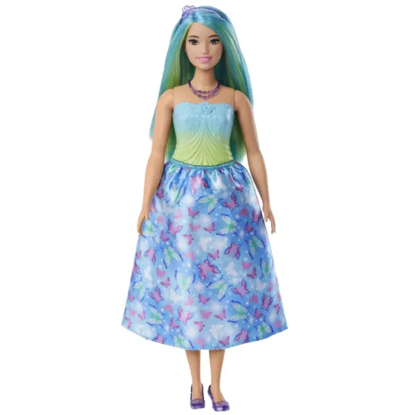 Barbie Dreamtopia: Păpușă prințesă în rochie cu fluturi albaștri - Mattel imaginea 2
