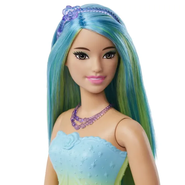 Barbie Dreamtopia: Păpușă prințesă în rochie cu fluturi albaștri - Mattel imaginea 3
