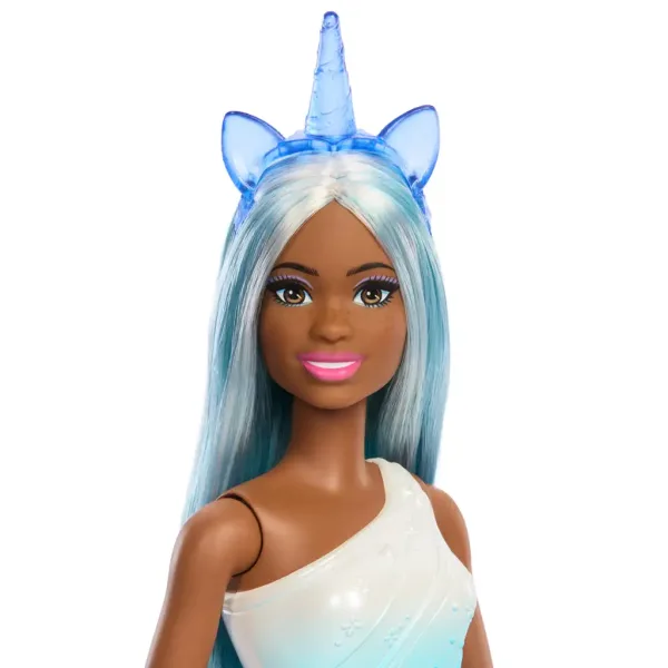 Barbie Dreamtopia: Păpușă unicorn în rochie cu curcubeu albastru - Mattel imaginea 3