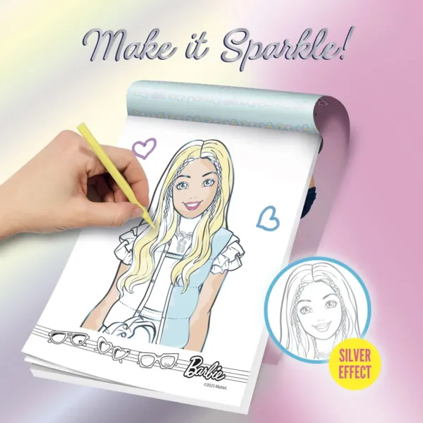 Barbie Make it sparkle! Caiet de desen strălucitor - Lisciani imaginea 2