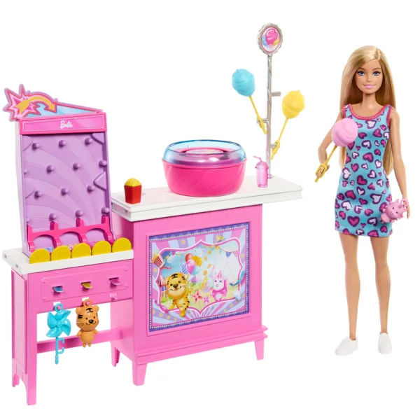 Barbie Mysteries: Detectivii de la plajă - Set de joacă stand de vată de zahăr cu păpușă - Mattel imaginea 2