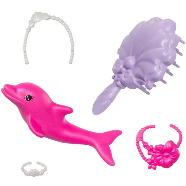 Barbie: Păpușă sirena care își schimbă culoarea cu accesorii - Mattel imaginea 6