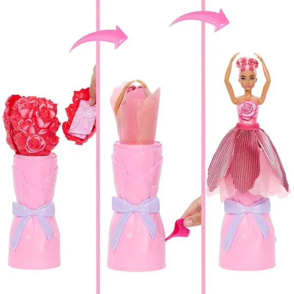 Barbie Reveal: Păpușă surpriză Magia Florilor - Trandafir - Mattel imaginea 3