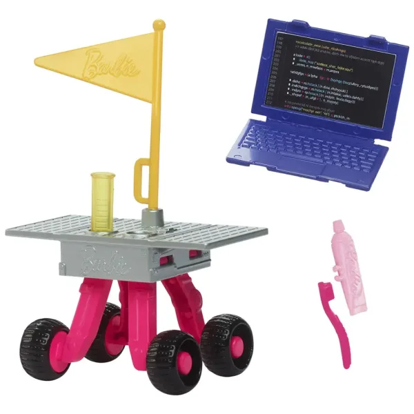 Barbie: Set de joc pentru cariera de 65 de ani - Păpușă astronaut cu accesorii - Mattel imaginea 3
