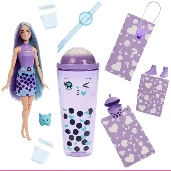 Barbie: Slime Reveal Petrecere cu Baloane Păpușă Mov - Mattel imaginea 3