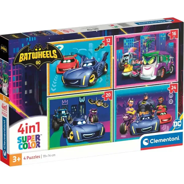 Batwheels 4 în 1 Supercolor puzzle - Clementoni imaginea 1