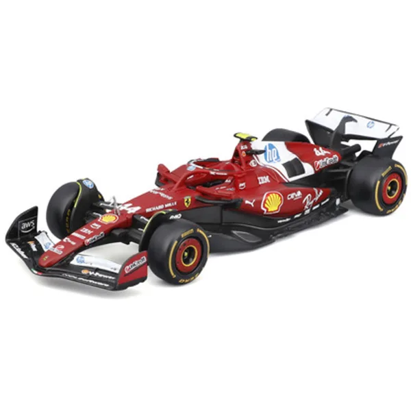 Bburago: Ferrari SF-25 F1, model de mașină de curse metalic 1/43 (Charles Leclerc #16) imaginea 2