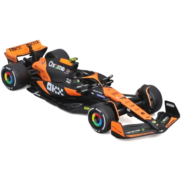 Bburago: McLaren Racing MCL38 (2024) mașină de Formula 1 model auto din metal 1/43 (Lando Norris #4) imaginea 2