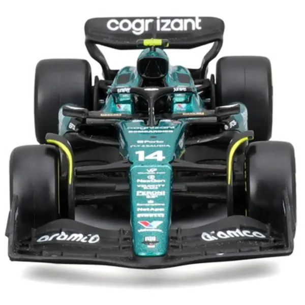 Bburago: Model auto din metal Aston Martin AMR23 F1 la scară 1/43 (Fernando Alonso #14) imaginea 3